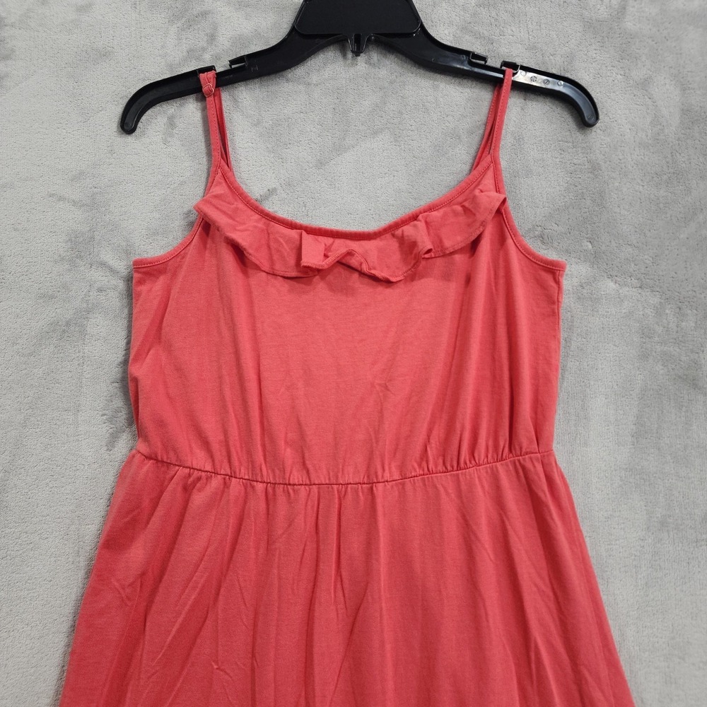 LOFT Dress Womens SP PETITE Pink Coral Ruffled Scoop Neck Sundress Preppy Casual - Picture 2 of 10